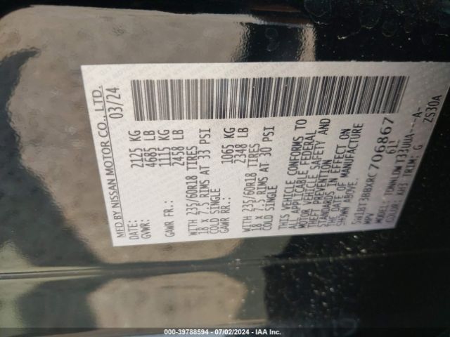 5N1BT3BBXRC706867 Nissan Rogue Sv Intelligent Awd
