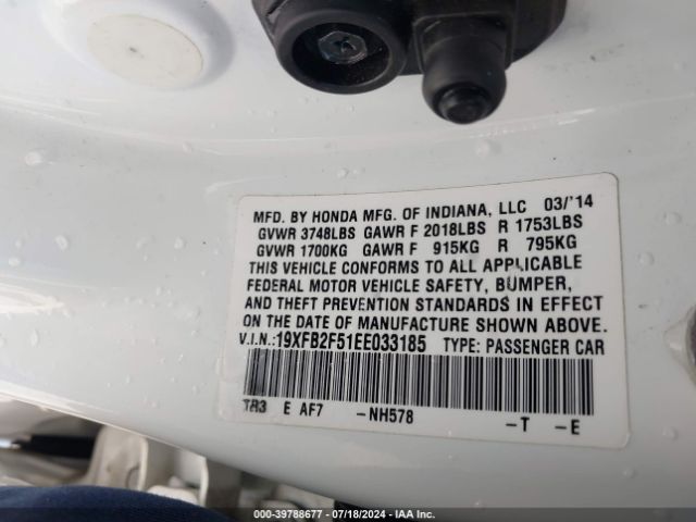 19XFB2F51EE033185 Honda Civic Lx