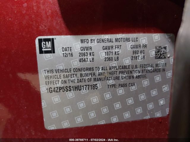 1G4ZP5SS1HU177185 Buick Lacrosse Essence
