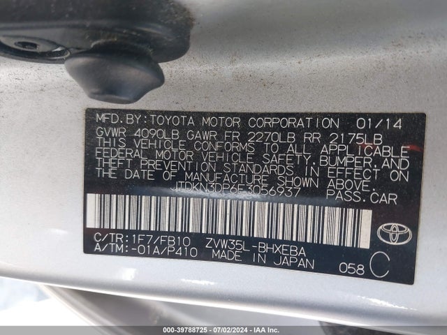 Toyota PRIUS PLUG-IN 2014 JTDKN3DP6E3056937 Image 9