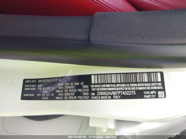 ZN682AVM7P7432275 Maserati Grecale Modena