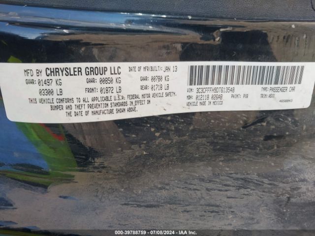 2013 FIAT 500 3C3CFFFH9DT613548 Photo 8