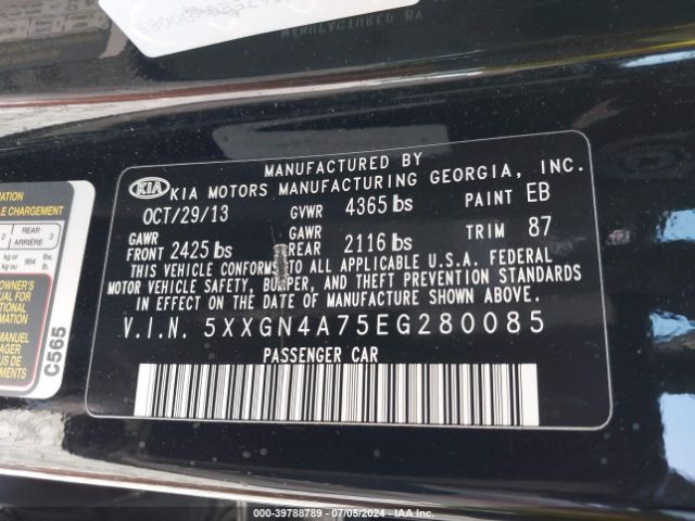 5XXGN4A75EG280085 KIA OPTIMA EX