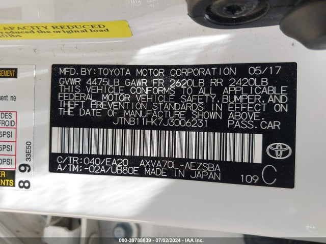 Toyota CAMRY SE 2018 JTNB11HK7J3006231 Image 9