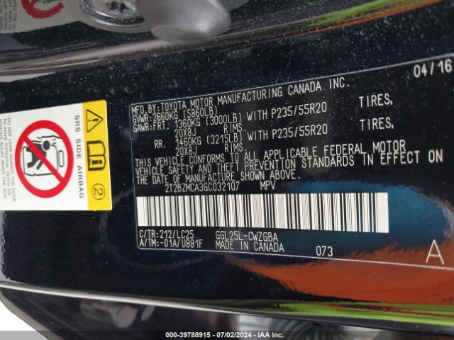 2T2BZMCA3GC032107 Lexus Rx 350 F Sport