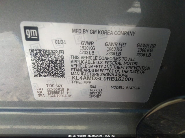KL4AMDSL0RB161001 Buick Encore Gx Sport Touring Fwd