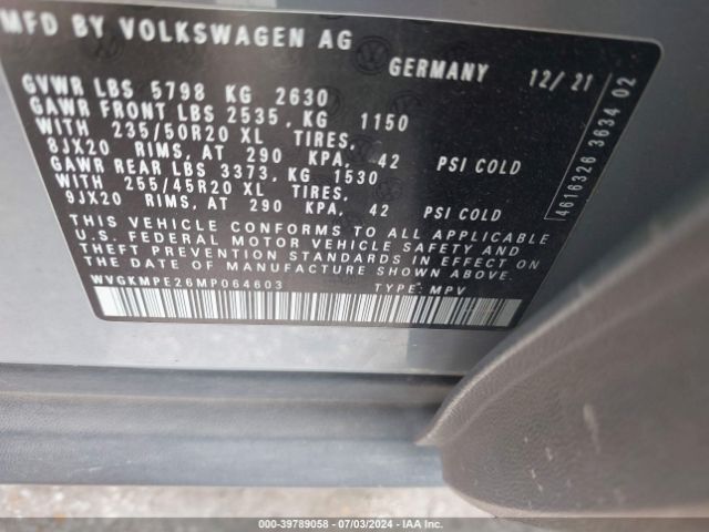 WVGKMPE26MP064603 Volkswagen ID.4 PRO S