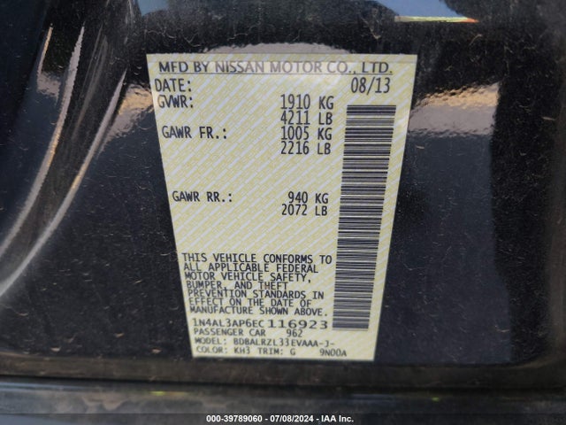 Nissan Altima 2.5 S 2014 1N4AL3AP6EC116923 Image 9