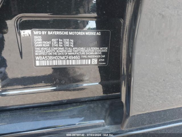 WBA53BH02MCF49460 BMW 530I