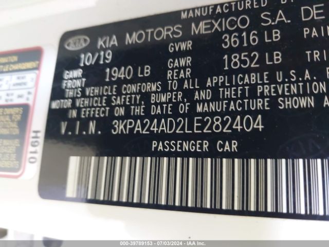 3KPA24AD2LE282404 KIA RIO S