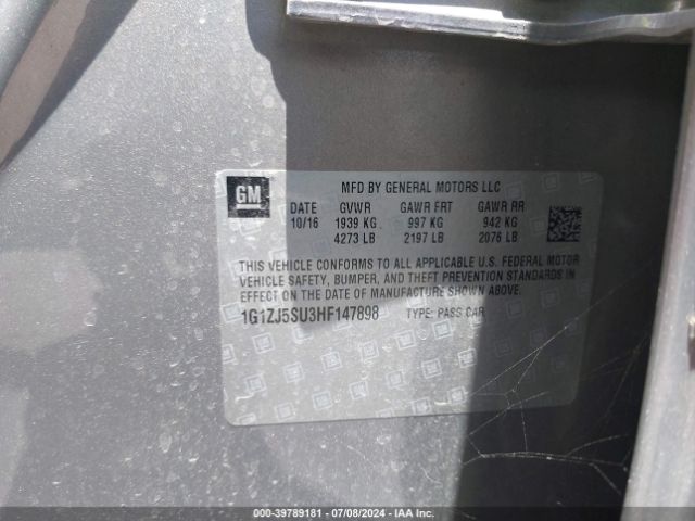 1G1ZJ5SU3HF147898 Chevrolet MALIBU HYBRID