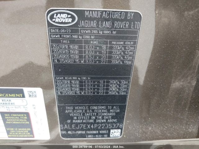 SALEJ7EX4P2235378 Land Rover Defender 110 S