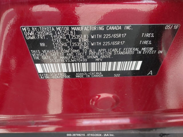 Toyota RAV4 LE 2018 2T3ZFREV3JW470499 Image 9