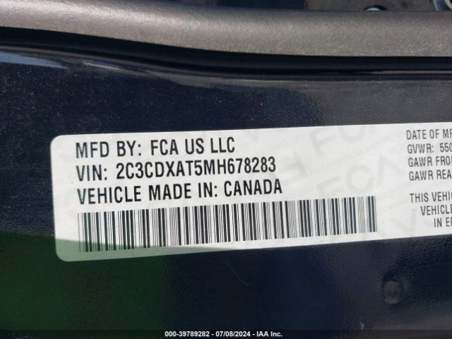 2C3CDXAT5MH678283 Dodge Charger Police Rwd