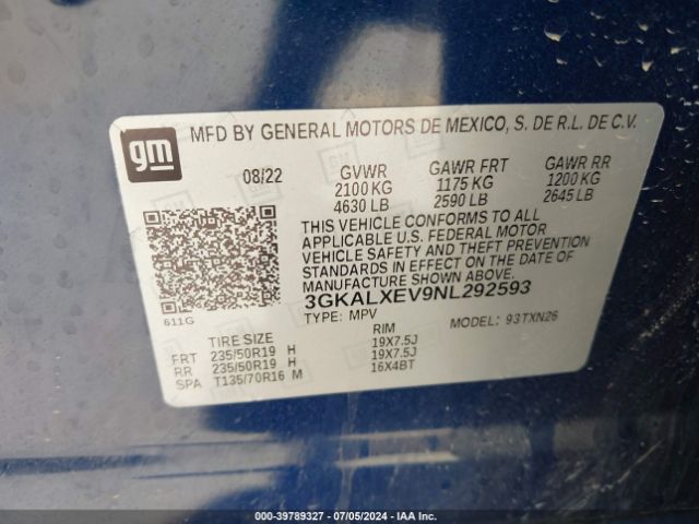 3GKALXEV9NL292593 GMC Terrain Awd Denali