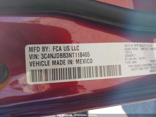 3C4NJDBB3NT118465 Jeep Compass Latitude 4x4