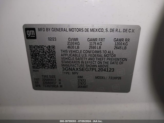 Chevrolet Equinox Awd Ls 2023 3GNAXSEG7PL204123 Image 9