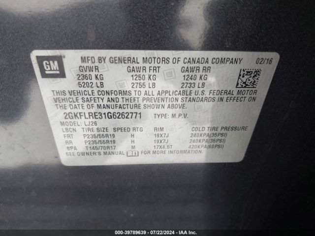 2GKFLRE31G6262771 GMC Terrain Denali
