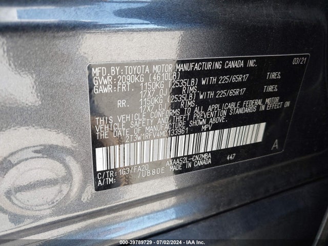 Toyota Rav4 Xle 2021 2T3W1RFV4MC133961 Image 9