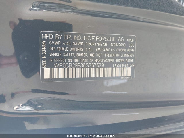 2006 PORSCHE 911 WP0CB29936S767679 Photo 8