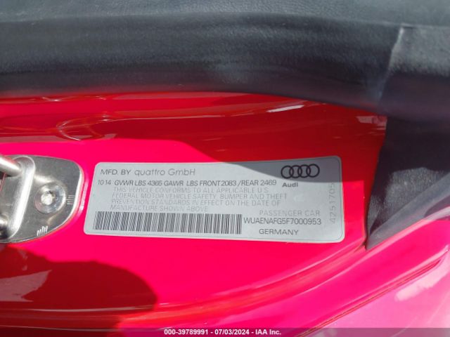 WUAENAFG5F7000953 Audi R8 5.2