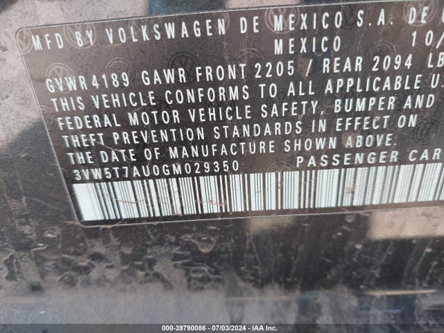 3VW5T7AU0GM029350 Volkswagen Golf Gti Se 4-door