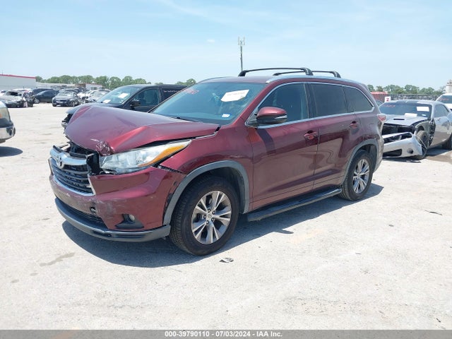 Toyota Highlander Xle V6 2015 5TDKKRFH6FS108326 Image 2