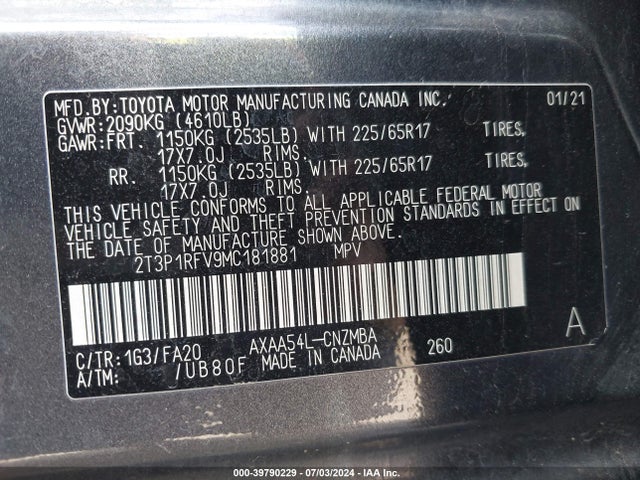 Toyota Rav4 Xle 2021 2T3P1RFV9MC181881 Image 9