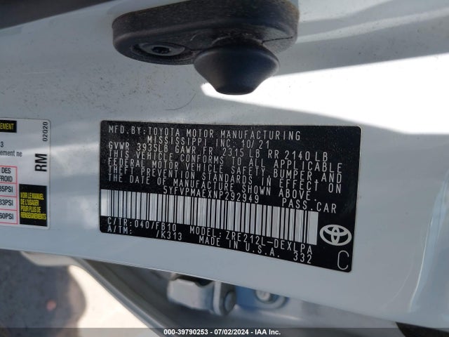 Toyota COROLLA LE 2022 5YFVPMAEXNP292949 Image 9