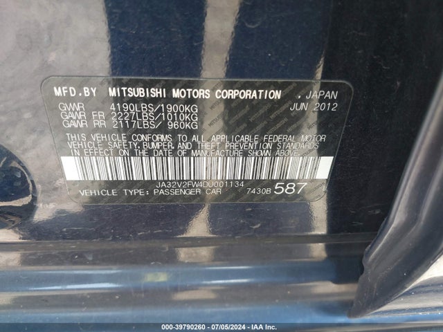 2013 MITSUBISHI LANCER JA32V2FW4DU001134 Photo 8