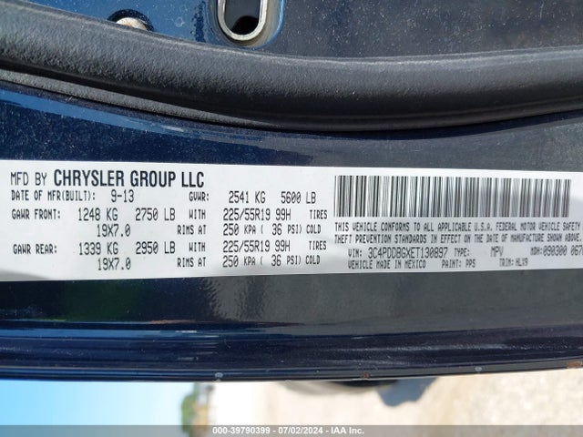 3C4PDDBGXET130897 Dodge Journey Sxt
