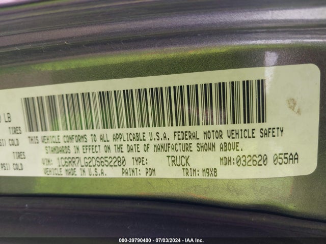 Продажа на аукционе авто 2013 Ram 1500 Slt, vin: 1C6RR7LG2DS652280, номер лота: 39790400
