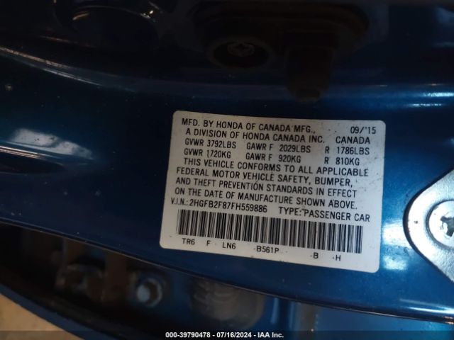 2HGFB2F87FH559886 Honda CIVIC EX