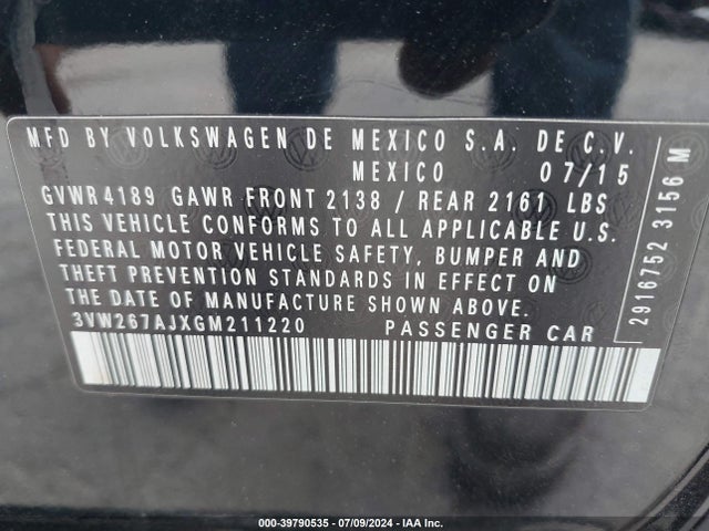 3VW267AJXGM211220 Volkswagen Jetta 1.4t S