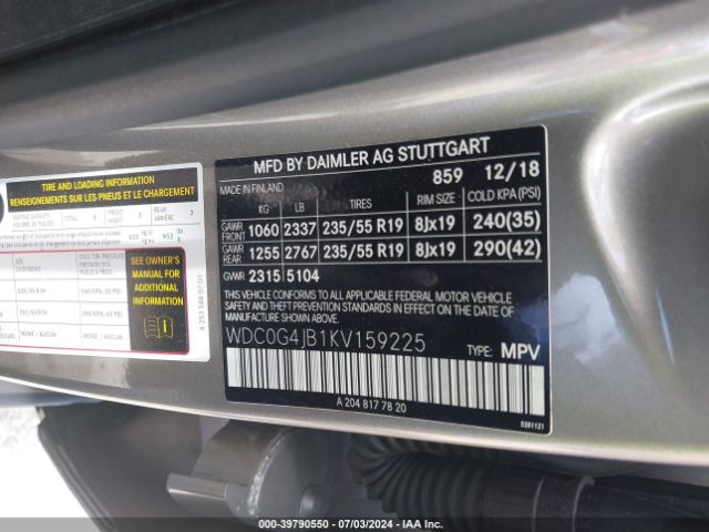 WDC0G4JB1KV159225 Mercedes-Benz GLC 300