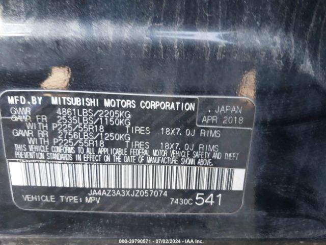 JA4AZ3A3XJZ057074 Mitsubishi Outlander Es