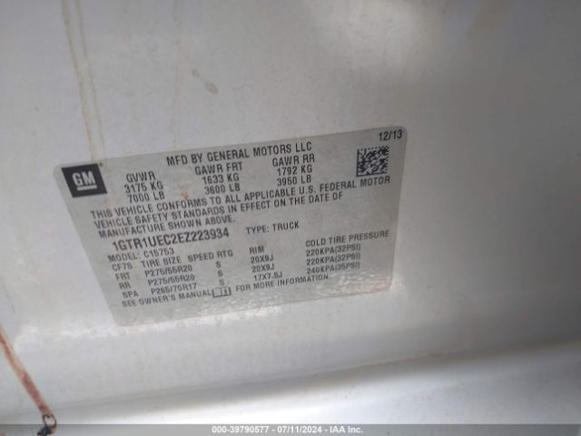 1GTR1UEC2EZ223934 GMC Sierra 1500 Sle