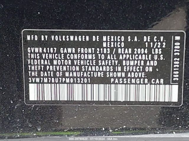 3VW7M7BU7PM013201 Volkswagen Jetta 1.5t Se