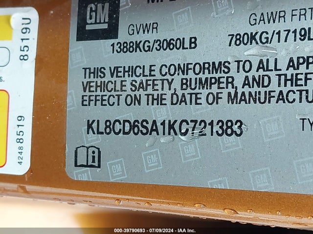 Chevrolet Spark 1lt Cvt 2019 KL8CD6SA1KC721383 Image 9