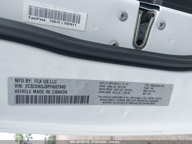 2C3CDXGJ8PH607945 Dodge Charger