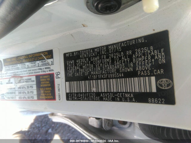 Toyota CAMRY LE 2015 4T1BF1FK0FU995544 Image 9