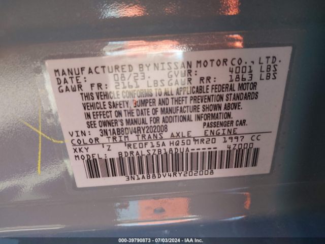 3N1AB8DV4RY202008 Nissan Sentra Sr Xtronic Cvt