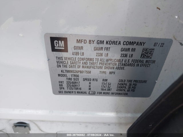 Chevrolet Trailblazer Fwd Ls 2023 KL79MMS26PB017558 Image 9