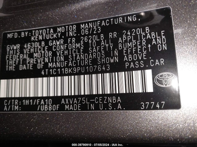 Toyota CAMRY LE 2023 4T1C11BK9PU107643 Image 9