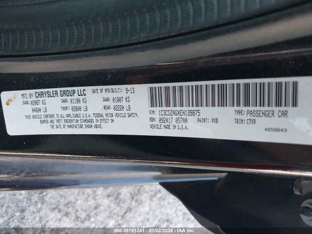 Dodge AVENGER SE 2014 1C3CDZAGXEN139875 Image 9