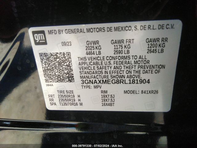 3GNAXMEG8RL181904 Chevrolet Equinox Fwd Rs