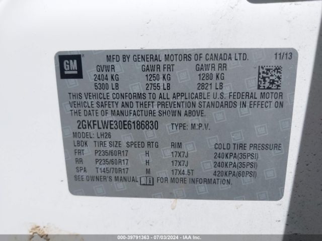 2GKFLWE30E6186830 GMC Terrain Sle-2