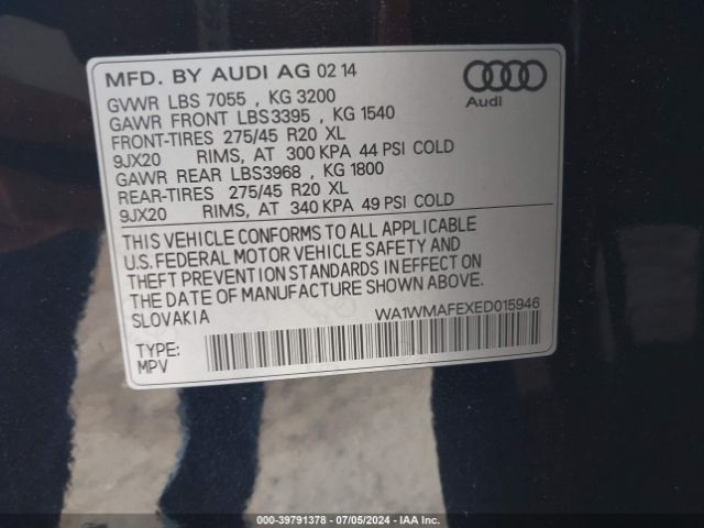 WA1WMAFEXED015946 Audi Q7 3.0 Tdi Premium