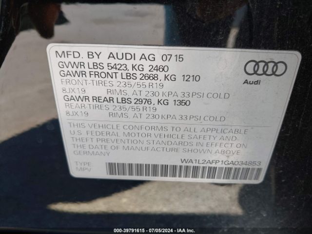 WA1L2AFP1GA034853 Audi Q5 2.0t Premium