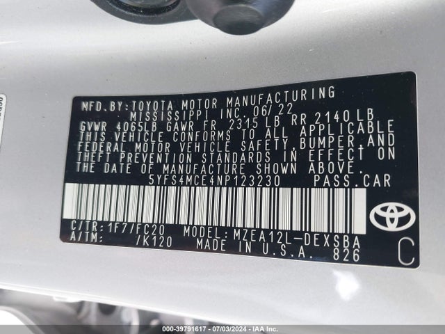 Toyota Corolla Se Nightshade Edition 2022 5YFS4MCE4NP123230 Image 9